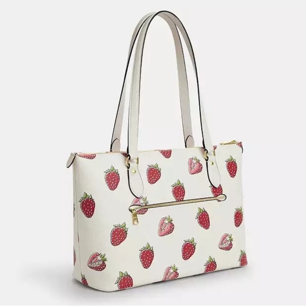 Coach White Strawberry Print Tote - Picture 13 of 14